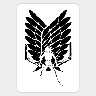 attack on titan logo black and white Magnet